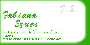 fabiana szucs business card